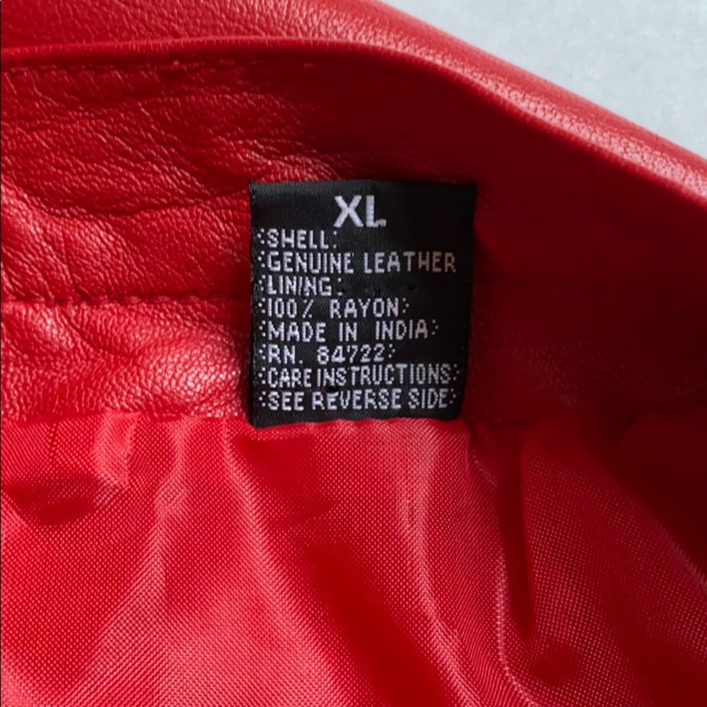Red Leather Skirt XL - Picture 5 of 5